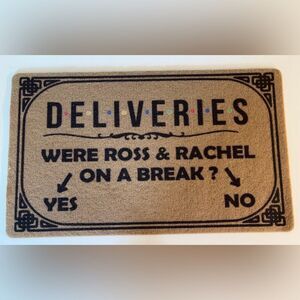 Funny Doormat: Ross and Rachel 'On A Break' Welcome Mat, 29 x 17.5 inch